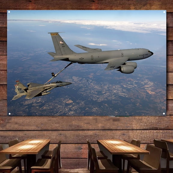 F-15 Eagle Attack Aircraft Fighter Posters and Prints Canvas Painting - 38" x 57" Air Force Military Artwork For Army Fans - Wall Hanging Flag Banner For Room & Office Wall Decor