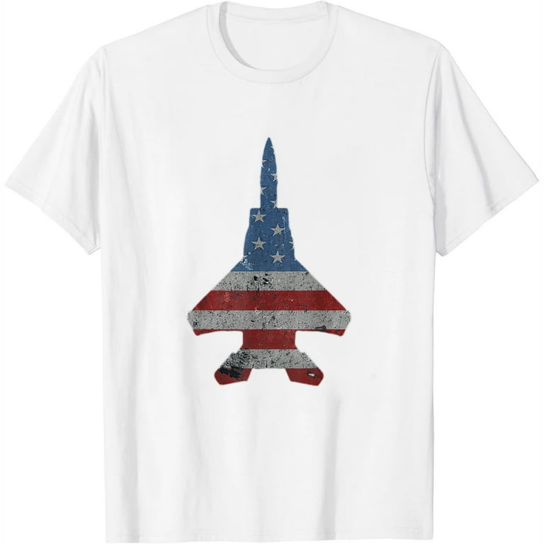 F-15 Eagle Jet Fighter Vintage Color American Flag T-Shirt F-15 Eagle Jet Fighter Vintage Color American Flag T-Shirt