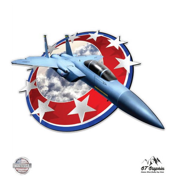F-15 Fighter Jet - 3" Vinyl Sticker - For Car Laptop I-Pad Phone Helmet Hard Hat - Waterproof Decal