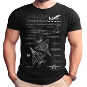 F-15 Strike Eagle Detailed Schematic Adult T-Shirt-Small