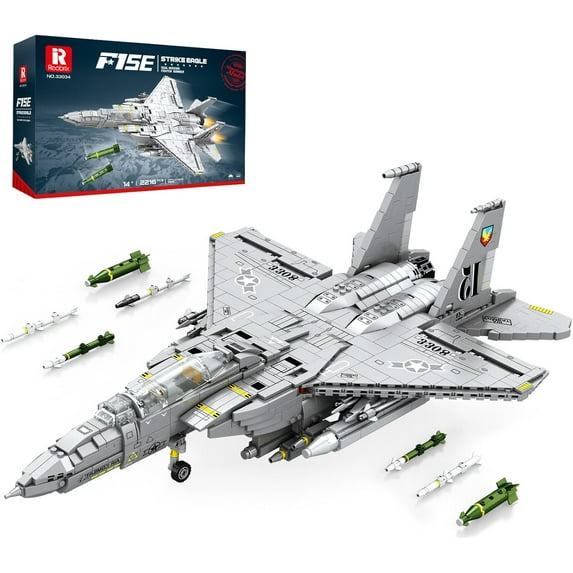 F-15E Fighter Jet Building Sets for Adults, Military Fighter Bombers Display Model 33034, Strike Eagle Military Plane Collectible Set