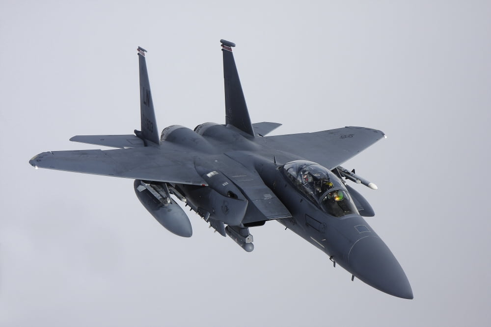 F-15E Strike Eagle of the US Air Force Canvas Art - Daniel KarlssonStocktrek Images (35 x 24)
