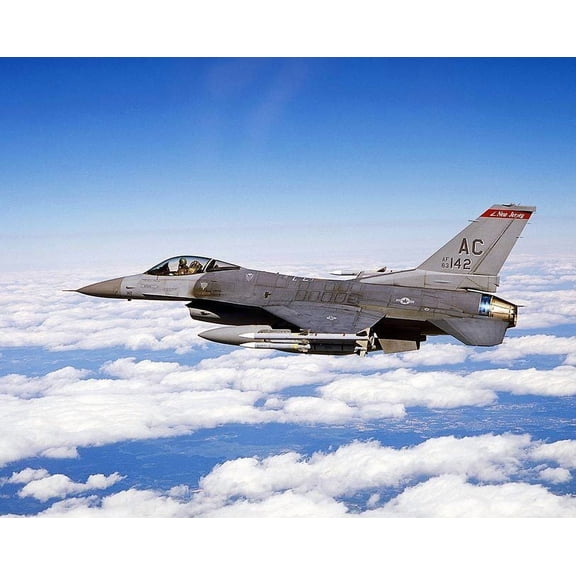 F-16 Falcon in Flight Style -1 - 24x36 Inch Laminated Aviation Poster - Stunning Detail and Bold Colors
