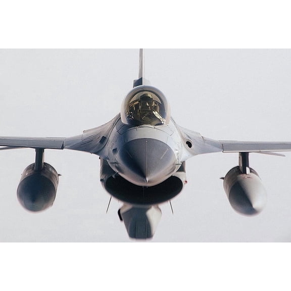 F-16 Fighting Falcon Head-On View - 12x18 Inch Laminated Aviation Poster - Stunning Detail and Bold Colors