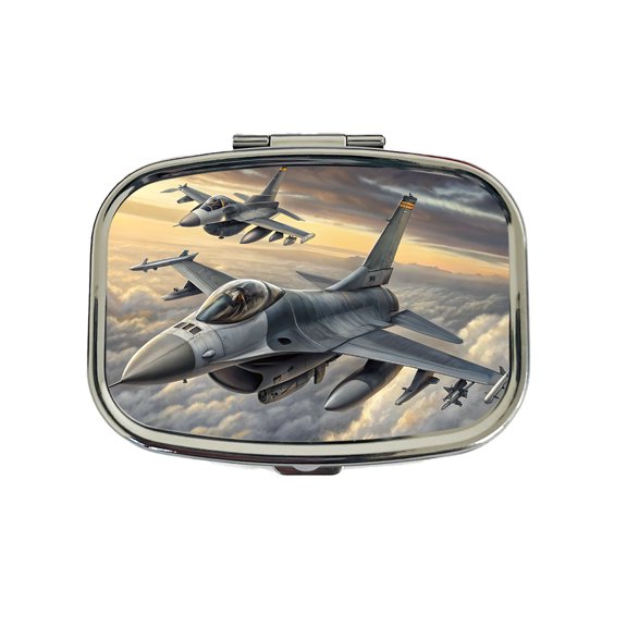 F-16 Fighting Falcon Viper Planes Flying In Formation Small Travel Handbag Pill Box Case