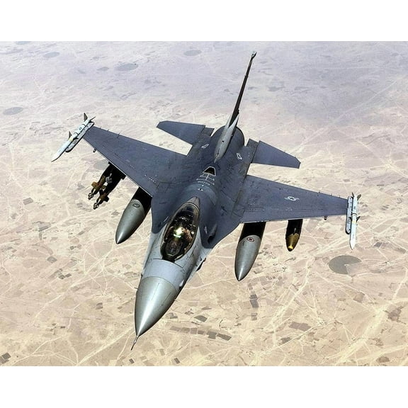 F-16 Fighting Falcon in Flight US Air Force - 24x36 Inch Laminated Aviation Poster - Stunning Detail and Bold Colors