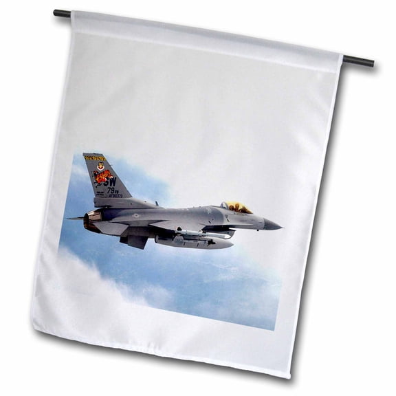 3dRose, F-16 Jet Aircraft, 12 x 18 inch Garden Flag