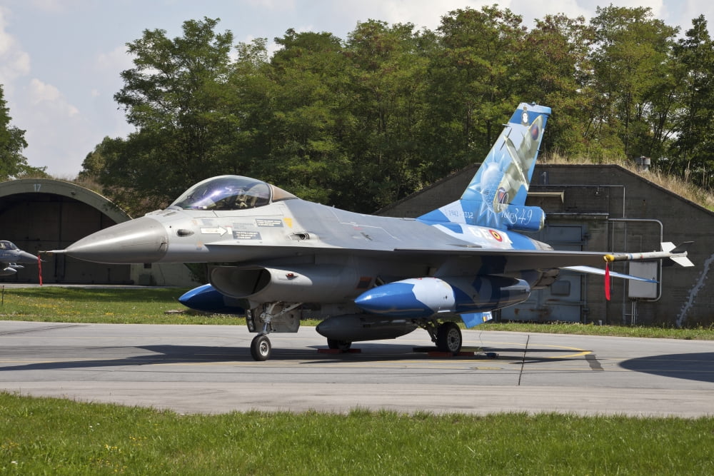 F-16AM of the Belgian Air Force Canvas Art - Timm ZiegenthalerStocktrek Images (18 x 12)