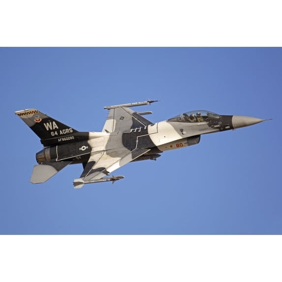 F-16C Fighting Falcon flying over Fallon Nevada Poster Print