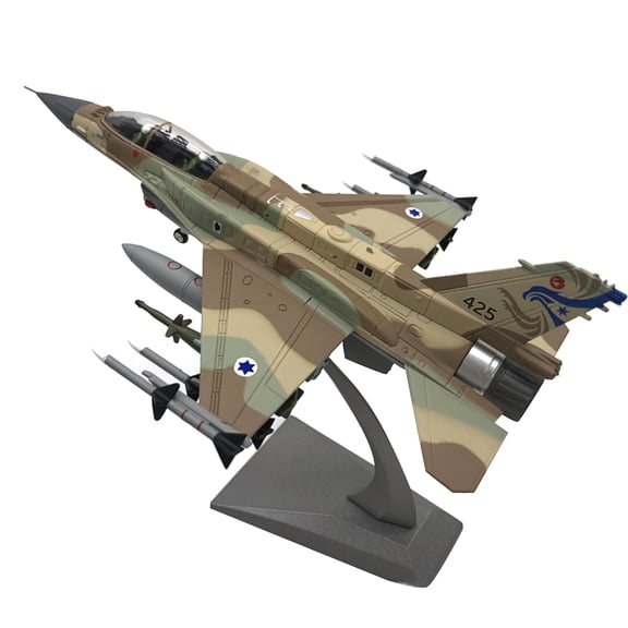 F-16I Fighter Airplane Model for Aviation Display Israeli Air Force Theme, Diecast Alloy Construction, 20.5cm Long