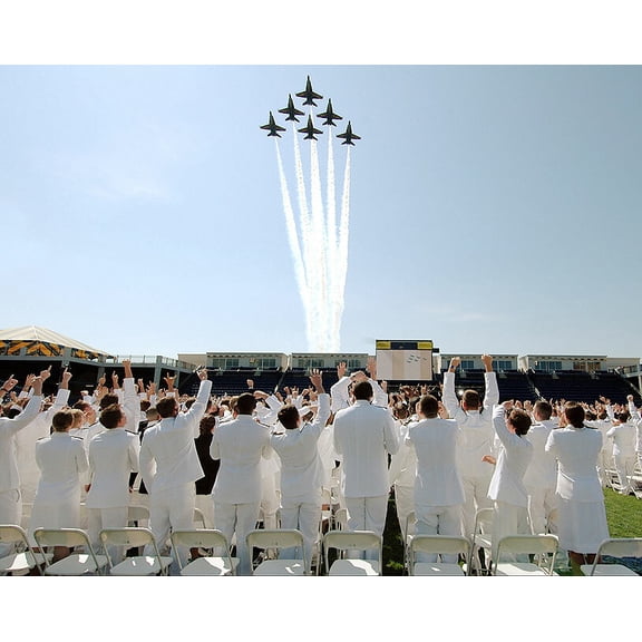 F-18 Blue Angels 2005 Naval Academy Graduation Style - A - 20x30 Inch Glossy Laminated Aviation Poster - Stunning Detail and Bold Colors