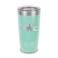 thumbnail image 1 of F-18 Hornet Tumbler 20 oz - Laser Engraved w/ Clear Lid - Stainless Steel - Vacuum Insulated - Double Walled - Travel Mug - f18 super hornet - Teal, 1 of 4