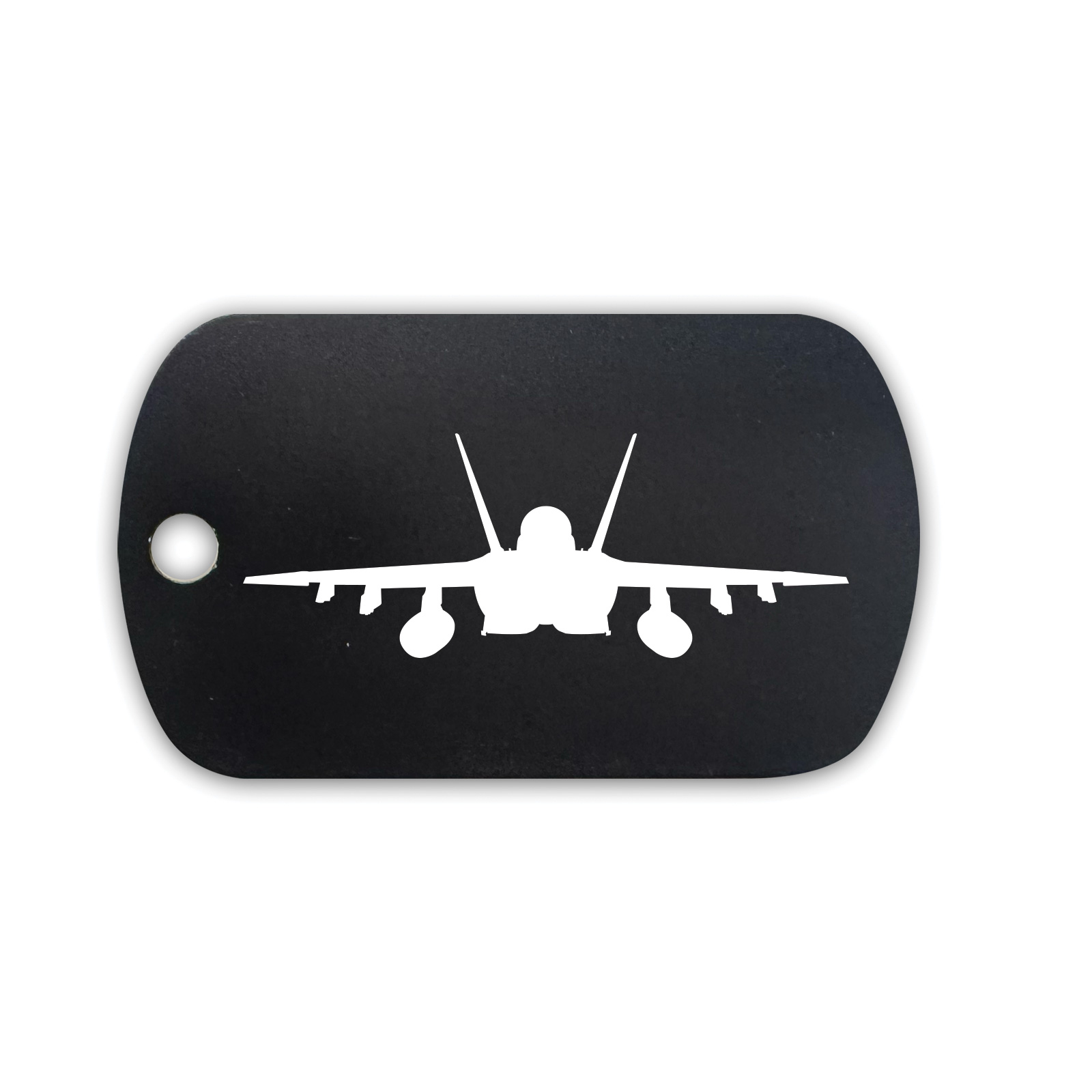 F-18 Hornet V4 GI Dog Tag Aluminum Keychain f18 jet aircraft - Black ...