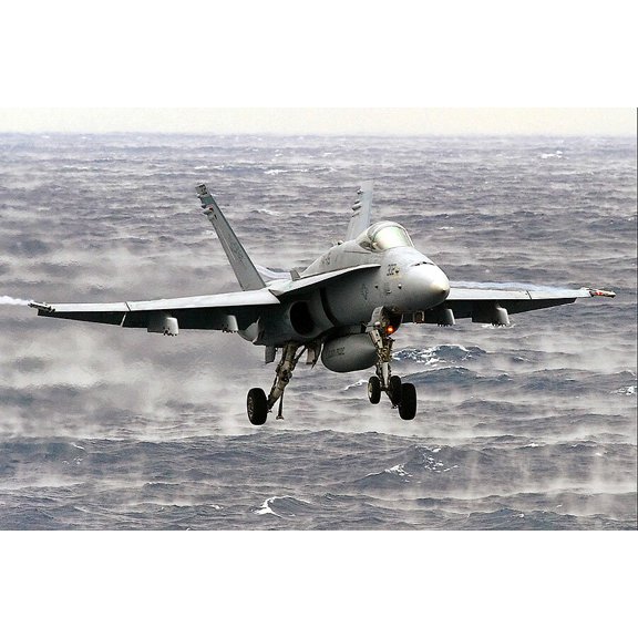 F-18 Hornet VFA-15 Valions Carrier Approach Style - A - 24x36 Inch Laminated Aviation Poster - Stunning Detail and Bold Colors