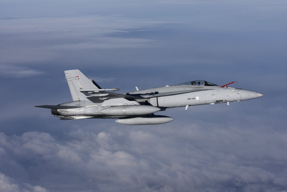F-18 Hornet of the Finnish Air Force Canvas Art - Daniel KarlssonStocktrek Images (18 x 12)