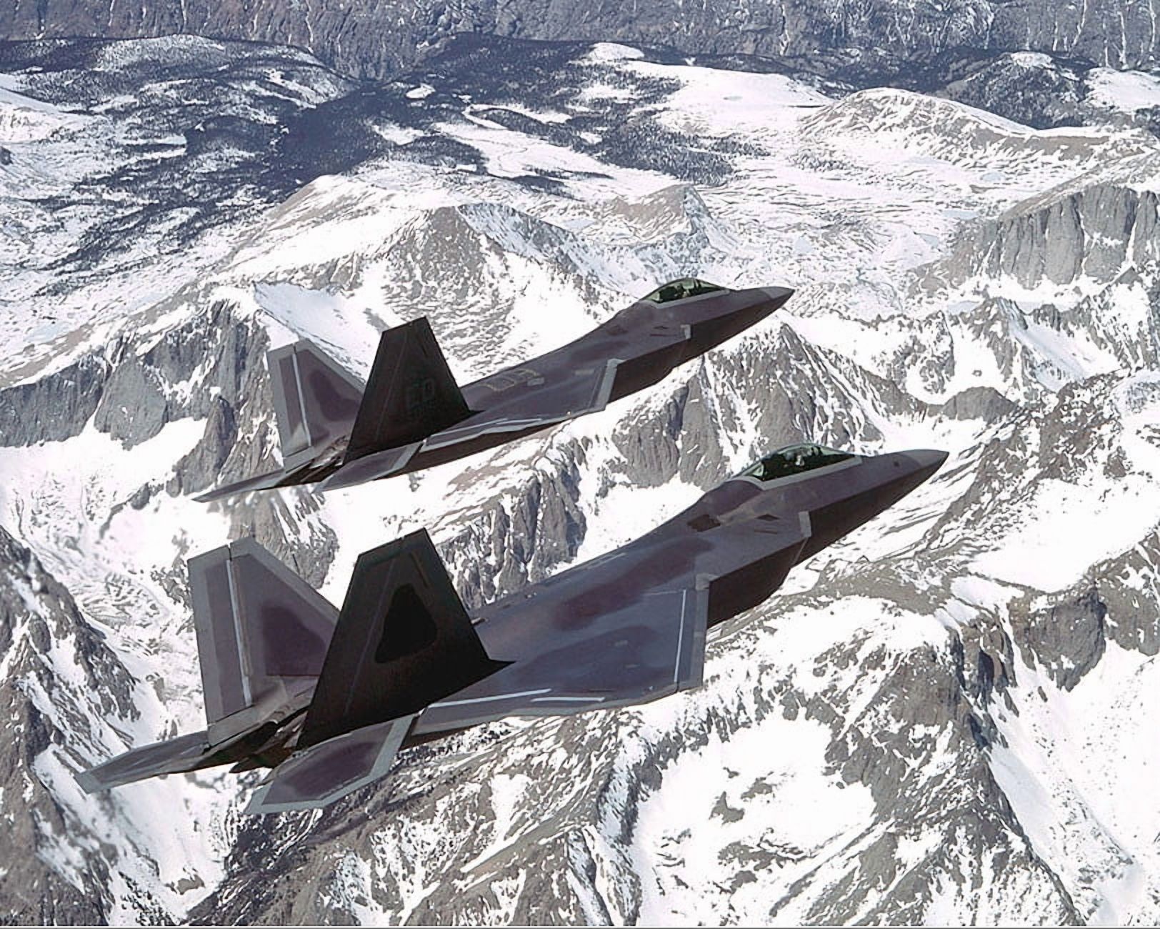 F-22 F/A-22 Raptor Aircraft Pair in Flight - 20x30 Inch Glossy ...