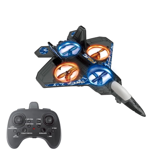 F-22 Fighter Jet Stunt RC 4-Channel Remote Control Aircraft LED Lights Auto Flip One-Key Takeoff/Landing Crash-Resistant EPP Foam Beginners Teens 14+
