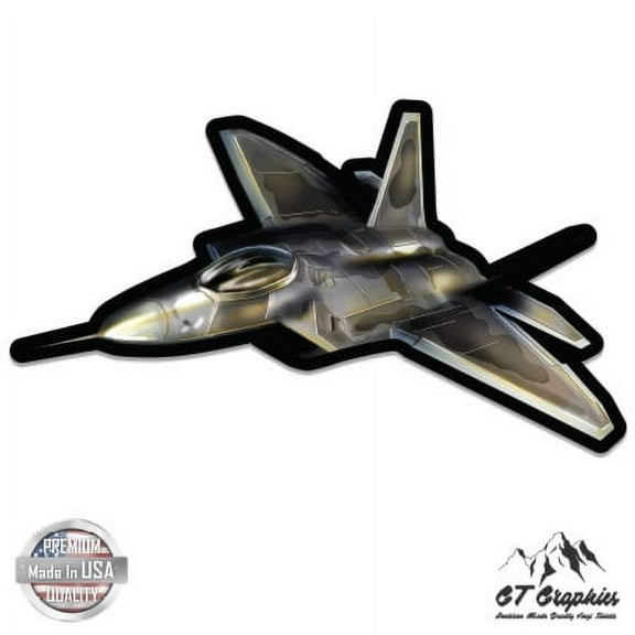 F 22 Raptor Fighter Jet - 12" Vinyl Sticker Waterproof Decal