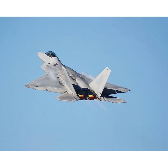 F-22 Raptor Fighter Jet Climbing - 20x30 Inch Laminated Aviation Poster - Stunning Detail and Bold Colors