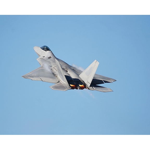 F-22 Raptor Fighter Jet Climbing Style - B - 20x30 Inch Glossy Laminated Aviation Poster - Stunning Detail and Bold Colors