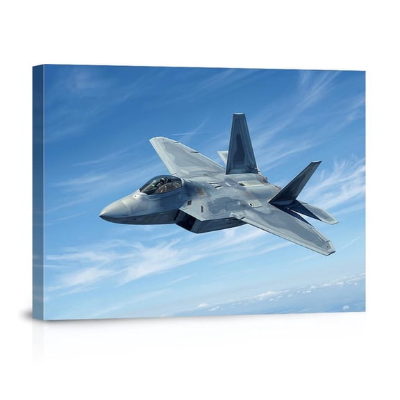 F-22 Raptor Stealth Fighter Jet Modern Military Aviation For Living Room Bedroom Man Cave Office Canvas