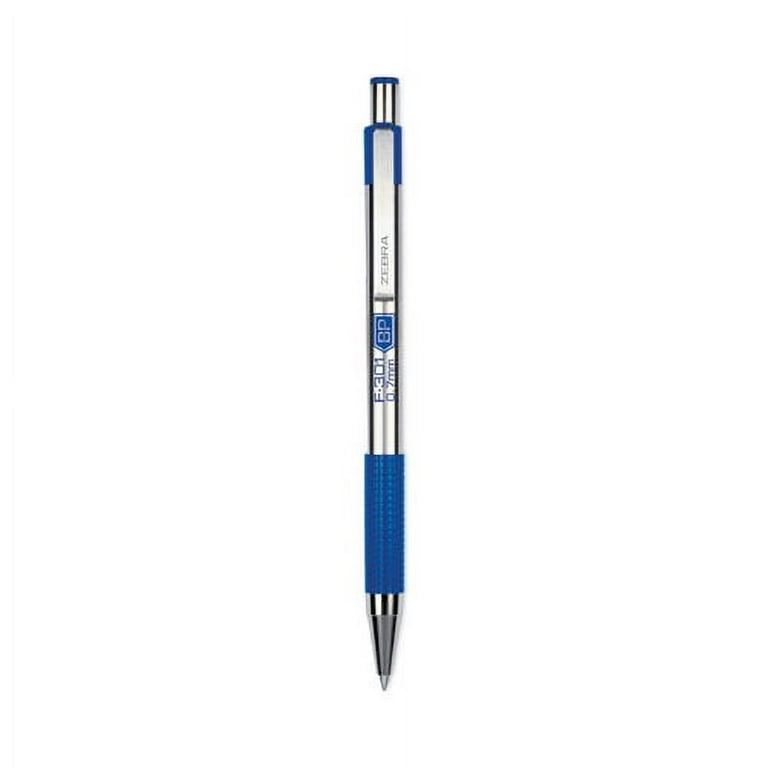 F-301 Ballpoint Pen, Retractable, Fine 0.7 mm, Blue Ink, Stainless Steel/Blue Barrel, 2/Pack F-301 Ballpoint Pen, Retractable, Fine 0.7 mm, Blue Ink, Stainless Steel/Blue Barrel, 2/Pack