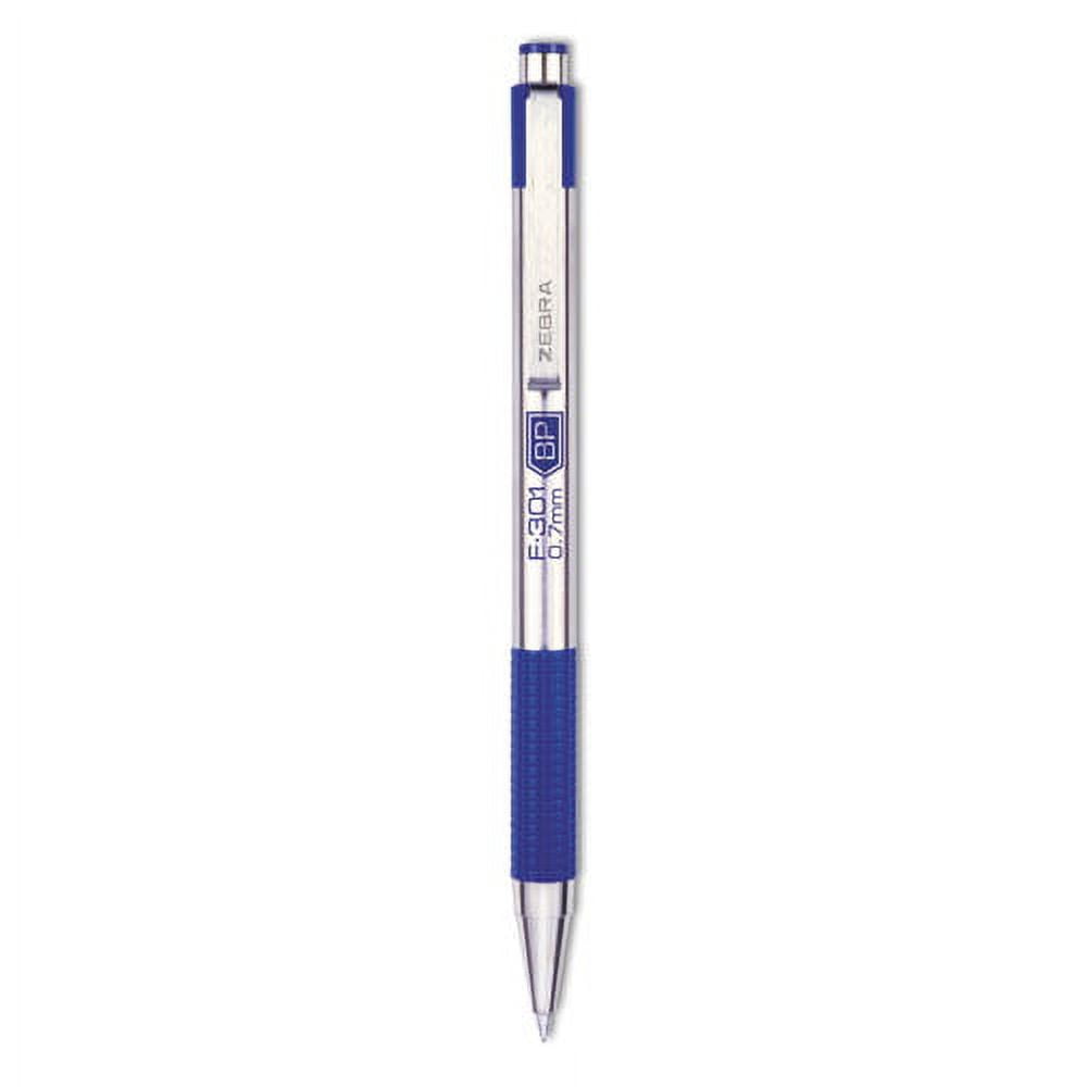 F-301 Ballpoint Pen, Retractable, Fine 0.7 Mm, Blue Ink, Stainless Steel/blue Barrel | Bundle of 2 Dozen