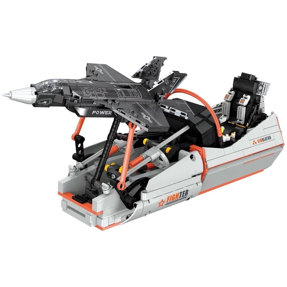 F-35 Fighter Jet Building Block Set, 941 Pcs Military F35 Airplane Model with Movable Control Stick and Cockpit