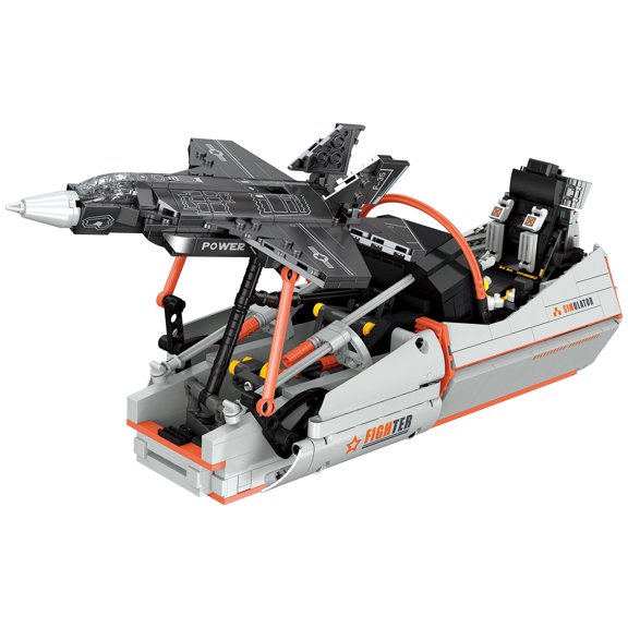 F-35 Fighter Jet Flight Simulator Building Set, 941 PCS Mechanical Interactive Aircraft Model with Movable Control Stick & Cockpit, Premium Military Display Decor for Adults, Office Desk Collectible