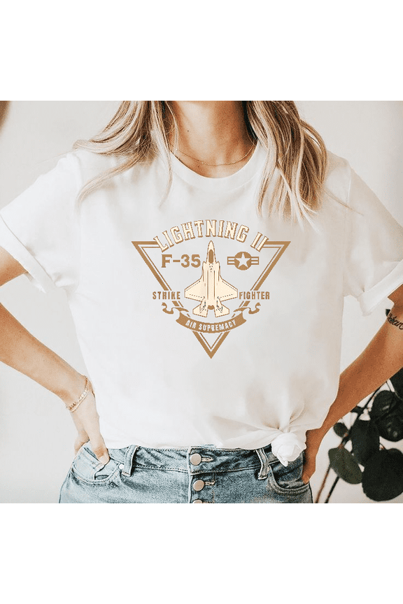 F-35 Lightning II Jet Fighter Military Plane Fan Graphic Unisex T-shirt, for men & women, up to size 5XL