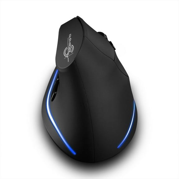 F-35 Mouse Wireless Vertical Mouse Ergonomic Rechargeable 2400 DPI Optional Portable Gaming Mouse For Mac Laptop ,PC , Notebook etc, MacBook, Black