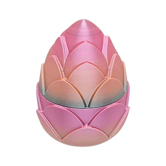 F 3D Printed Rose Dragon Egg Articulated Crystal Decor With Plastic Material, Detailed Design For Home Office Desk And Collectible Display, 6X4X4In 0.5Lb