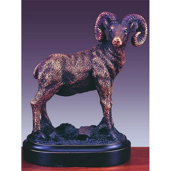 F 4.5 x 5.5 in.Treasure of Nature Howling Bronze Ram Statue