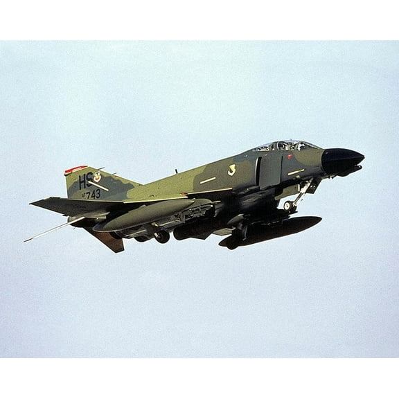 F-4 Phantom Aircraft Air Force Style -1 - 12x18 Inch Laminated Aviation Poster - Stunning Detail and Bold Colors