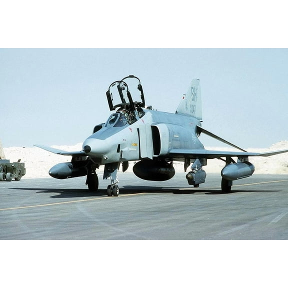 F-4 Phantom II Desert Storm (U.S. Air Force) - 24x36 Inch Laminated Aviation Poster - Stunning Detail and Bold Colors