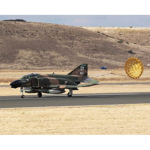 F-4 Phantom II Fighter Jet Landing - 24x36 Inch Laminated Aviation Poster - Stunning Detail and Bold Colors