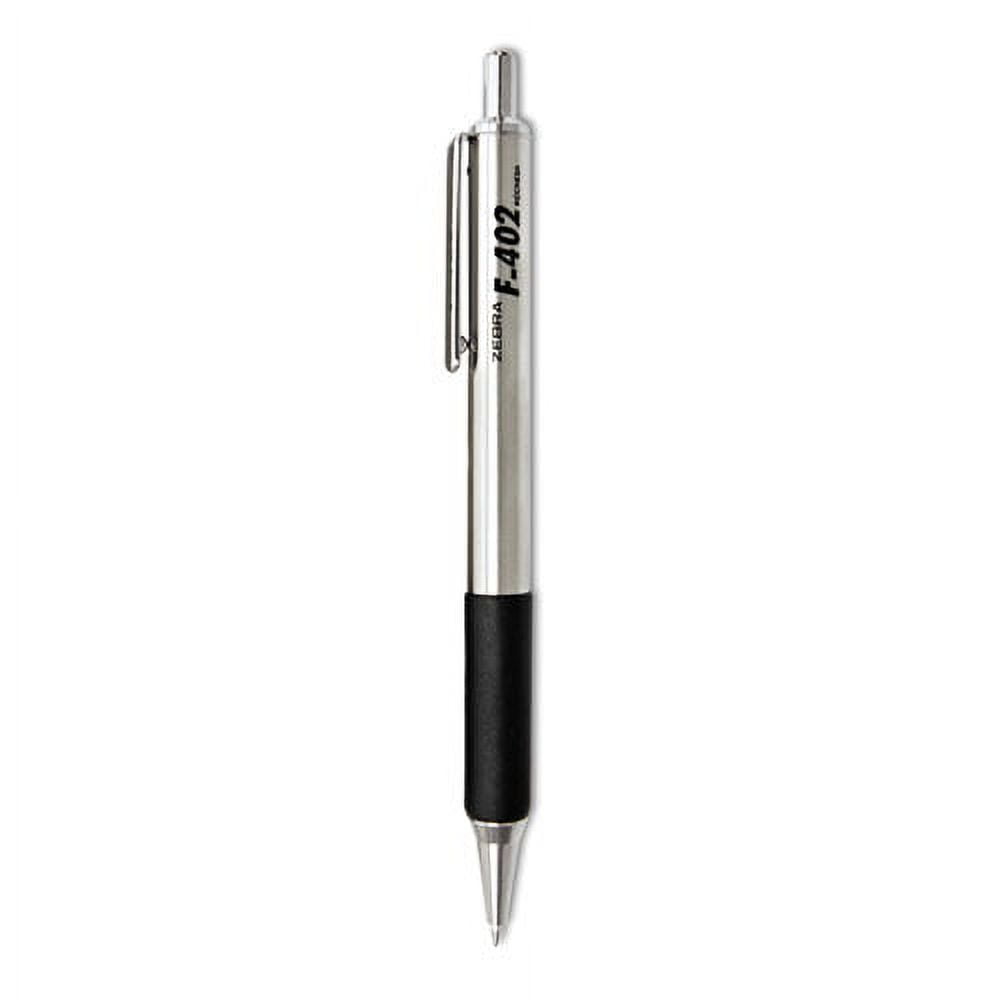 Pilot F-402 Kugelschreiber – Druckmechanik, Schwarze Tinte, Feinspitze, Mit Gummi-Griff Und Clip