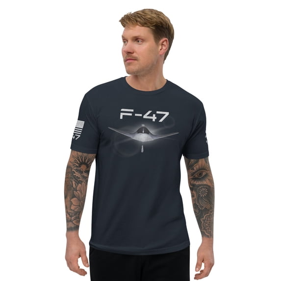 F-47 Fitted T-shirt (Midnight Navy, 3XL)