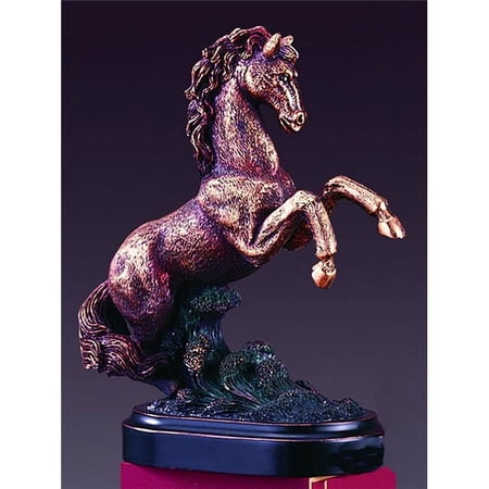 F 6 x 7 in.Treasure of Nature Howling Bronze Horse Statue