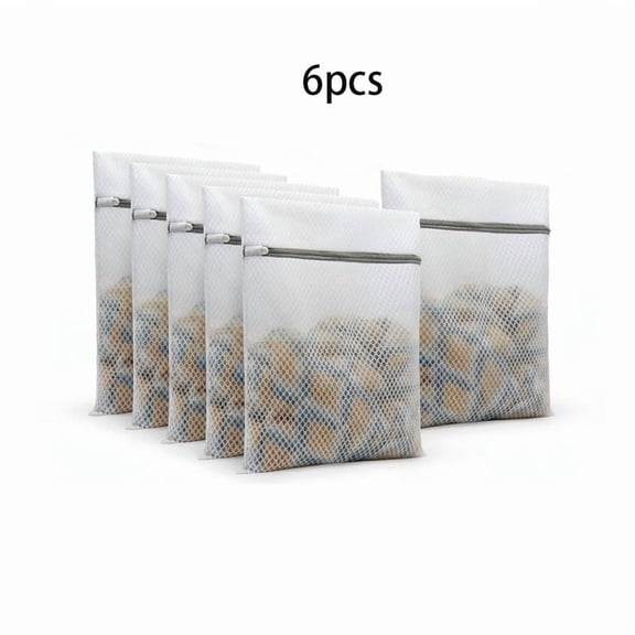 6Pcs Durable Honeycomb Mesh Laundry Bags for Delicates 12 x 16 Inches