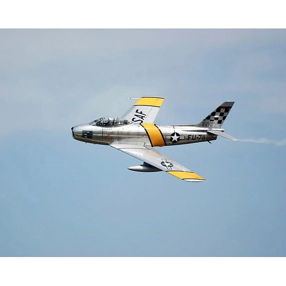 F-86 Sabre Korean War Era Jet Fighter - 24x36 Inch Laminated Aviation Poster - Stunning Detail and Bold Colors