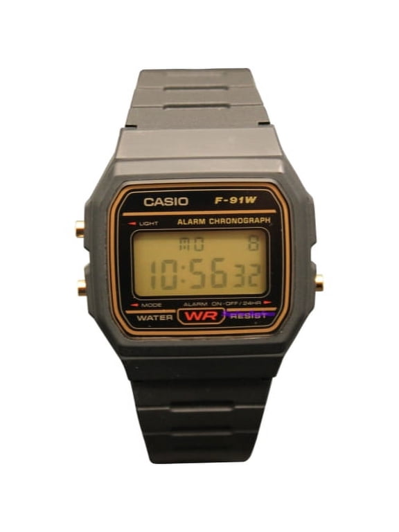 F-91WG-9 Classic Black Water Resistant Digital Watch w/ Alarm & Resin Band