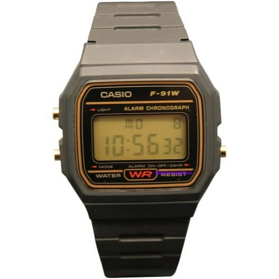 F-91WG-9 Classic Black Water Resistant Digital Watch w/ Alarm & Resin Band
