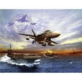 thumbnail image 1 of F & A-18 Hornet Taking Off of A U.S. Navy Aircraft Carrier Poster Print, 32 x 24 - Large, 1 of 1