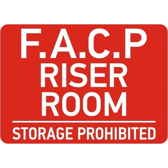 F.A.C.P Riser Room Sign Fire/Exit Emergency Sprinkler Signs Metal Tin \8 x 12 Inch for Home or Work