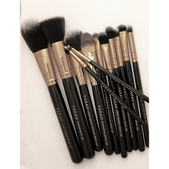 F.A.R.A.H 12 Piece Luxe Makeup Brush Set with Case (TURQUOISE)