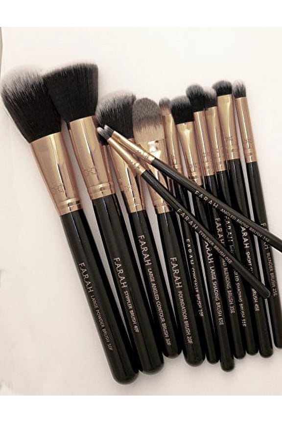 F.A.R.A.H 12 Piece Luxe Makeup Brush Set with Case (TURQUOISE)