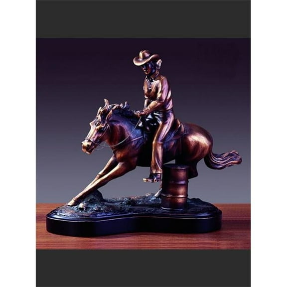F Barrel Racer Bronze Plated Resin Sculpture