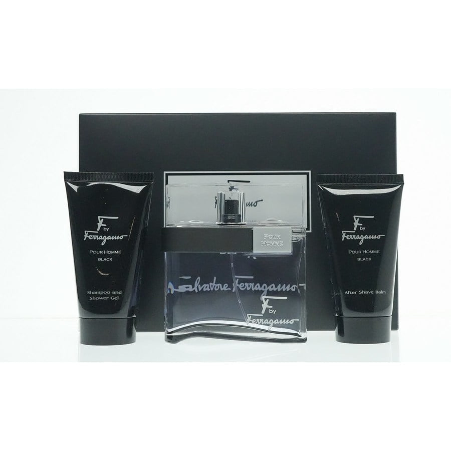 F Black by Salvatore Ferragamo 3pcs Gift Set EDT 3.4 oz +