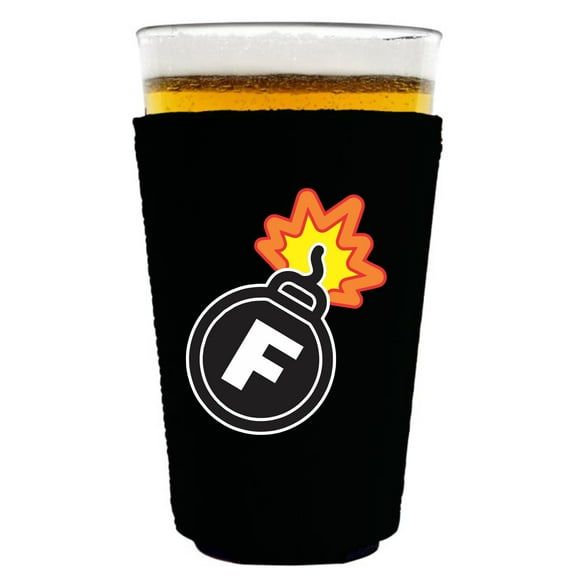 F Bomb Pint Glass Coolie (Black)